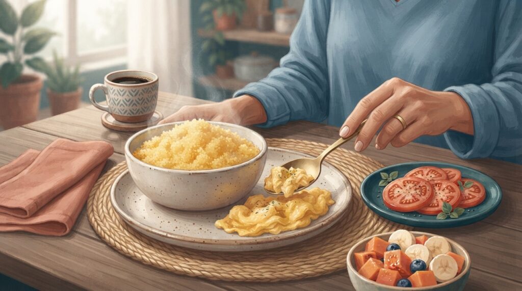 Variar os acompanhamentos do cuscuz é uma forma simples de incluir mais proteínas e fibras ao longo da semana.