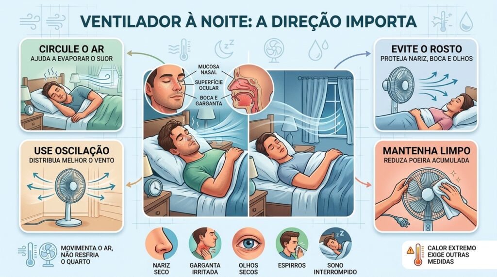 Direção, oscilação, velocidade e limpeza ajudam a tornar o ventilador mais confortável.