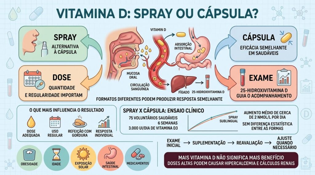 Formato importa menos que dose, regularidade e acompanhamento da vitamina D sanguínea.