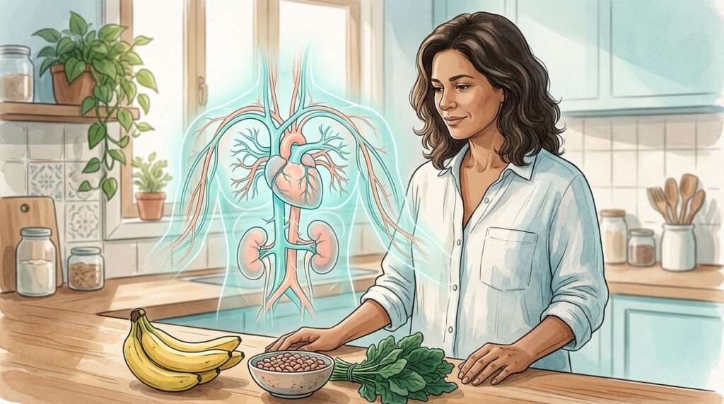 Combinar menos sal e fontes naturais de potássio pode favorecer o controle da hipertensão.