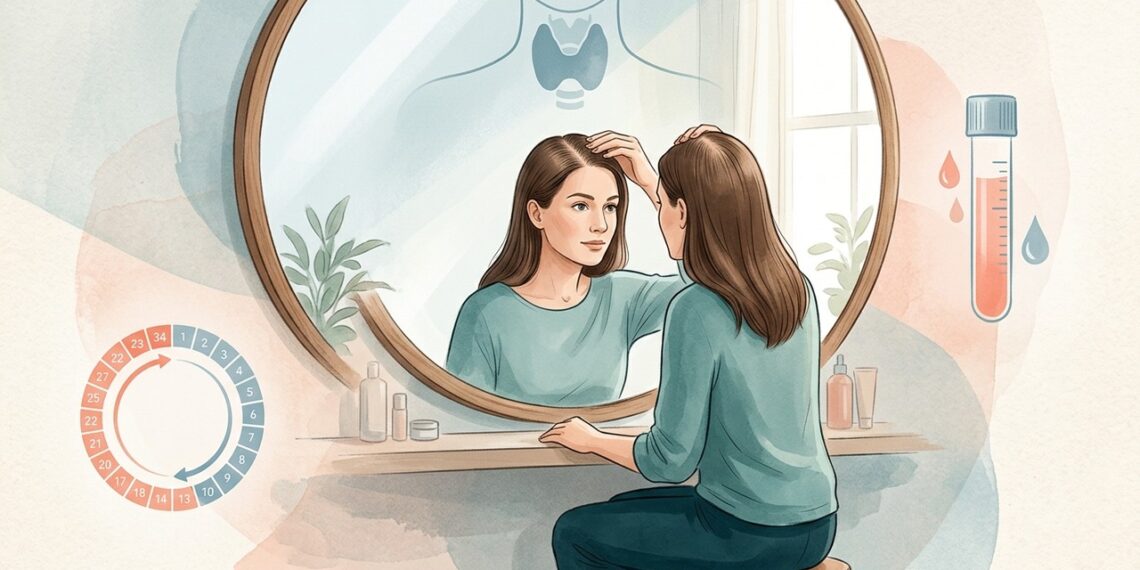 Queda de cabelo em mulheres nem sempre é só genética: a relação pouco falada entre tireoide, deficiência de ferro e alterações hormonais