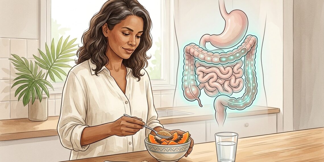 Farelo de trigo com mamão pode acelerar o trânsito intestinal, mas o excesso atrapalha