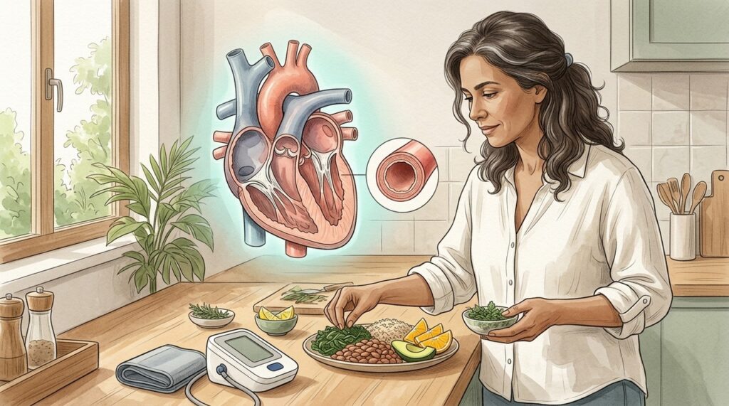 Acompanhar a pressão arterial e ajustar as refeições fortalece o cuidado cardiovascular diário.