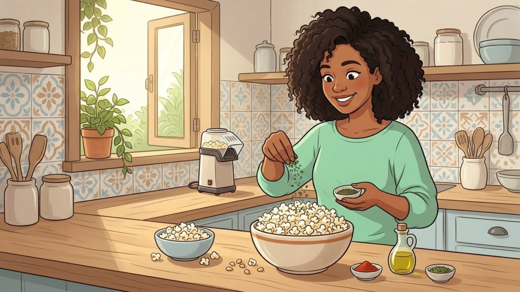 Pipoca preparada com pouco óleo e sal pode ser um lanche integral rico em fibras.