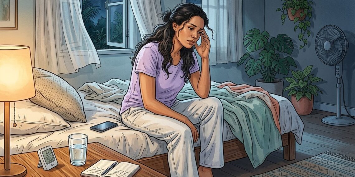 Mente agitada antes de dormir no calor: o que realmente ajuda a desacelerar