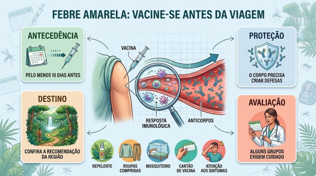 Dez dias permitem ao organismo desenvolver proteção antes da exposição à febre amarela.