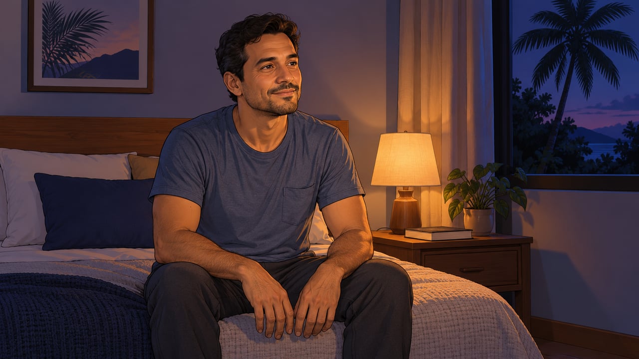 Sentar na cama só quando a sonolência chega ajuda o cérebro a associar o quarto ao descanso.
