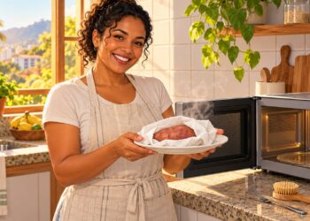 Batata-doce envolta em papel-toalha úmido vai ao micro-ondas e cozinha no vapor em poucos minutos.