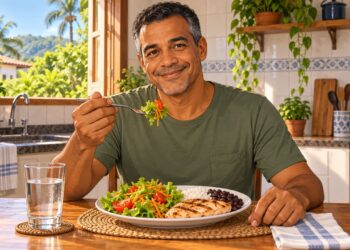 Começar a refeição pela salada e seguir com a proteína ajuda a controlar a glicose.