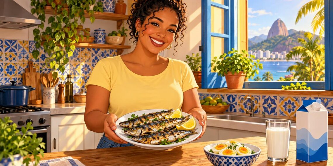 Sardinha grelhada, ovos e leite fortificado ajudam a manter a vitamina D quando o sol não basta.