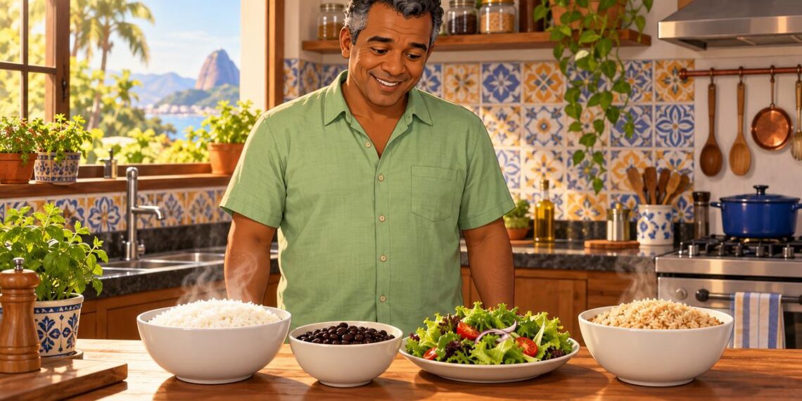 Arroz integral ou branco: a escolha do grão e do prato influencia o controle da glicose.