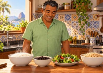 Arroz integral ou branco: a escolha do grão e do prato influencia o controle da glicose.