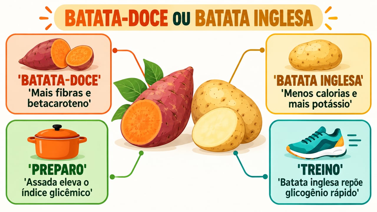 Fibras, tipo de preparo e horário do treino definem qual batata escolher.