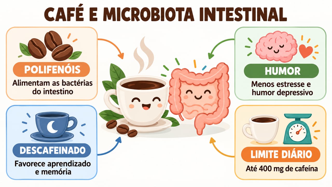 Polifenóis, humor, versão descafeinada e limite diário de cafeína resumem os principais pontos do estudo.