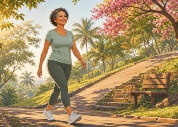 Caminhar com subidas estimula os ossos após os 40, mas a prevenção da osteoporose exige mais.