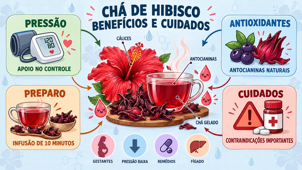 Pressão, antioxidantes, preparo correto e cuidados: os quatro pilares para consumir o chá de hibisco com segurança.