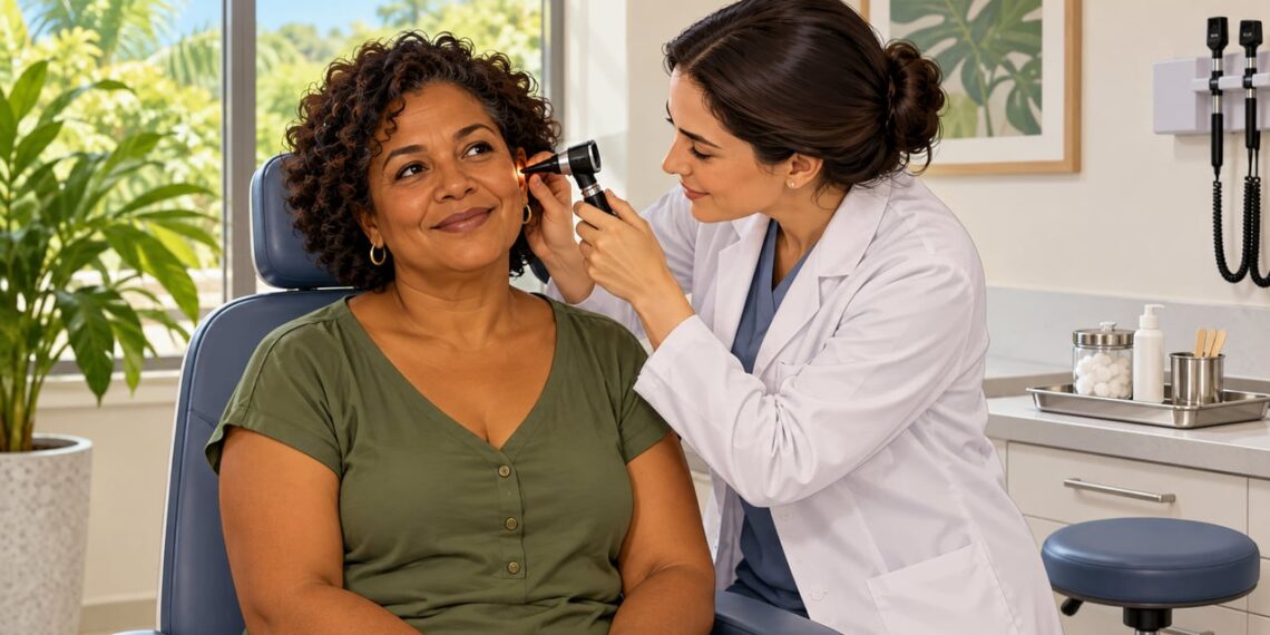Avaliação com otorrinolaringologista ajuda a entender o que a cor do cerúmen indica sobre o ouvido.