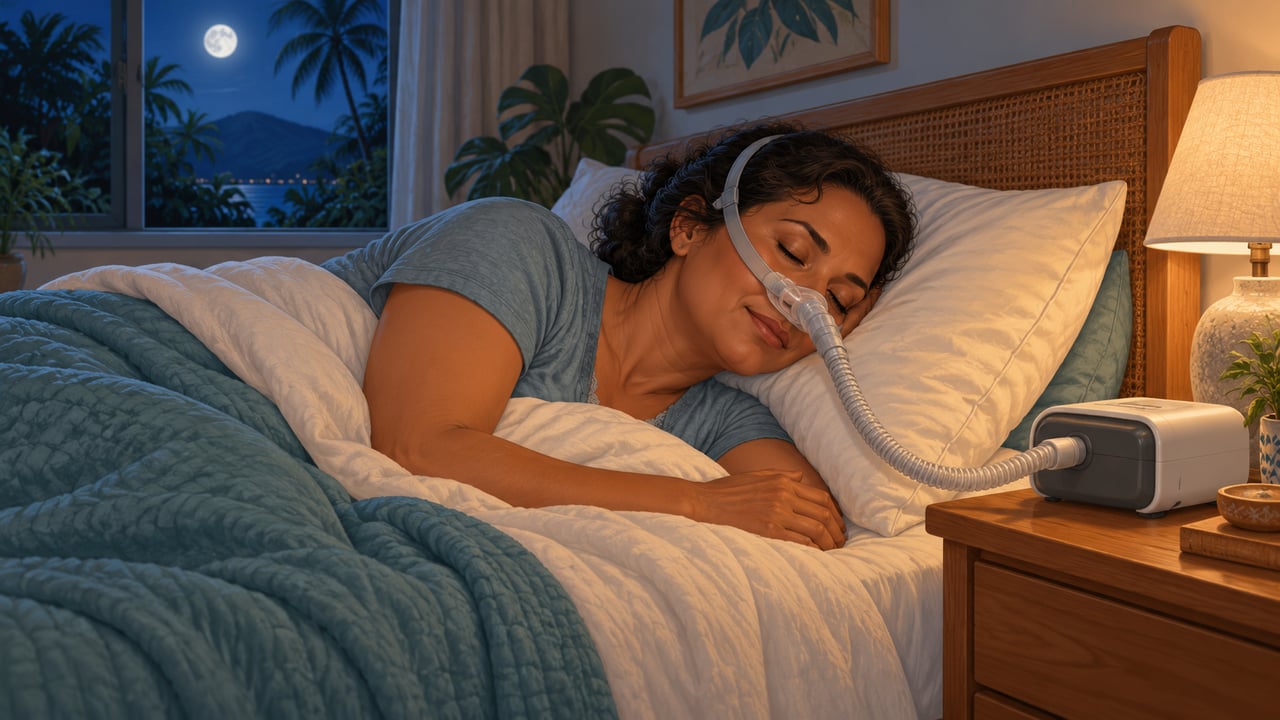 O CPAP mantém as vias aéreas abertas durante a noite e ajuda a reduzir o cansaço diurno.