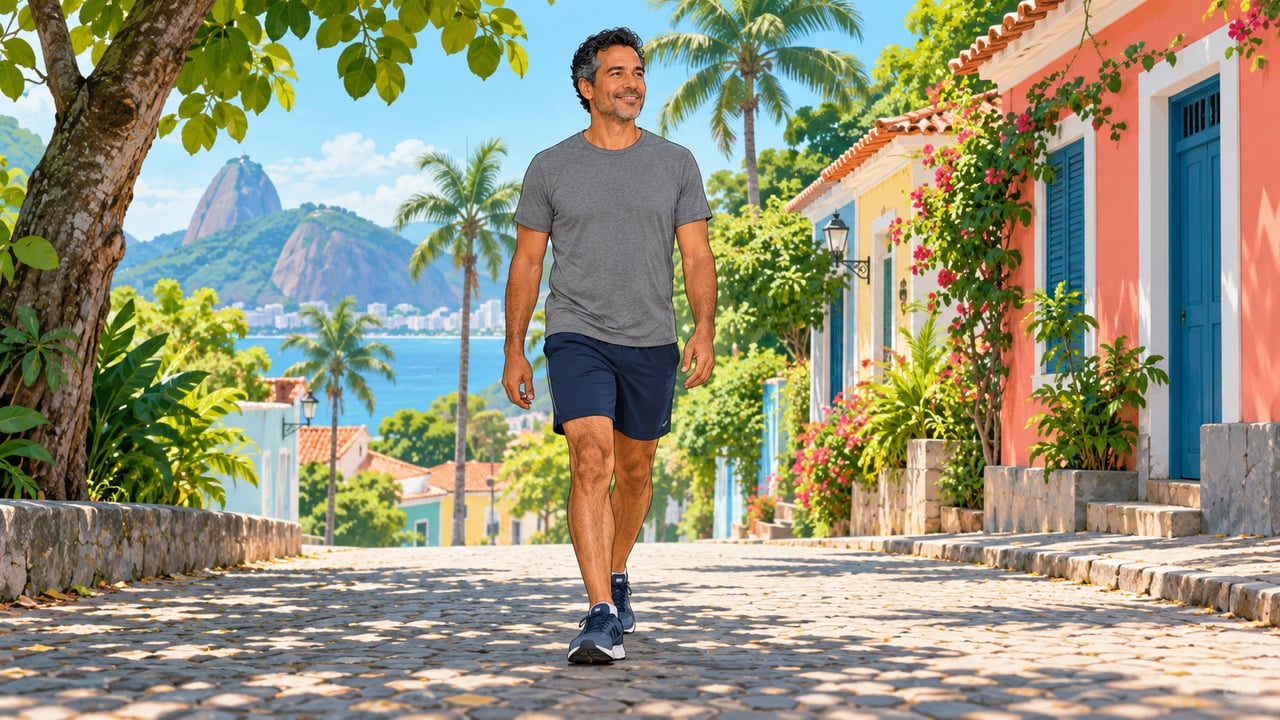 Caminhadas regulares, com ao menos 150 minutos semanais, ajudam a reduzir o cortisol e proteger o metabolismo.