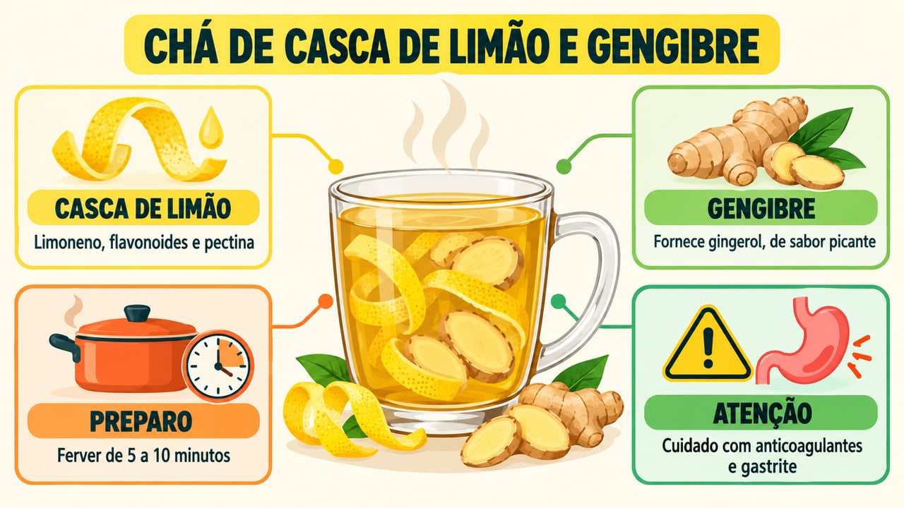Casca de limão, gengibre, preparo correto e cuidados: os pontos principais sobre a bebida caseira.