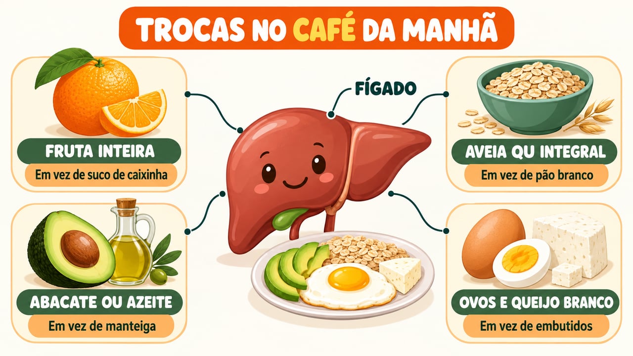 Fruta inteira, aveia, abacate e ovos substituem suco, pão branco, manteiga e embutidos no café.