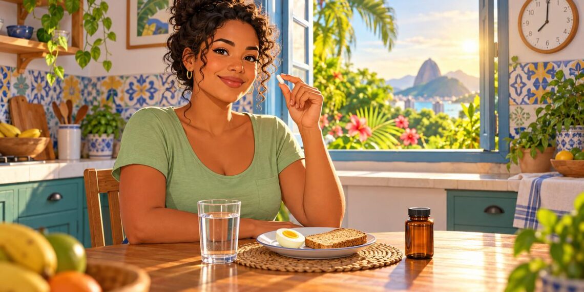 Tomar a vitamina B12 no café da manhã ajuda a criar o hábito diário.