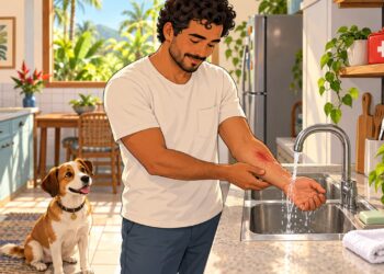 Lavar a mordida de cachorro com água corrente e sabão é o primeiro passo, mas não basta.
