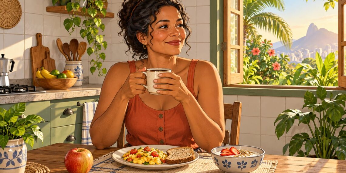 Café da manhã com ovos, fibras e frutas inteiras ajuda a manter a glicemia mais estável.