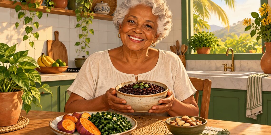 Feijão, legumes e verduras são a base da mesa de quem passa dos 100 anos.
