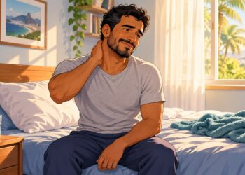 Acordar com o pescoço travado é comum, e a postura durante o sono influencia a recuperação.