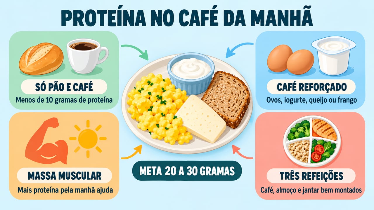 Do café só de pão ao prato reforçado: meta de 20 a 30 gramas pela manhã.