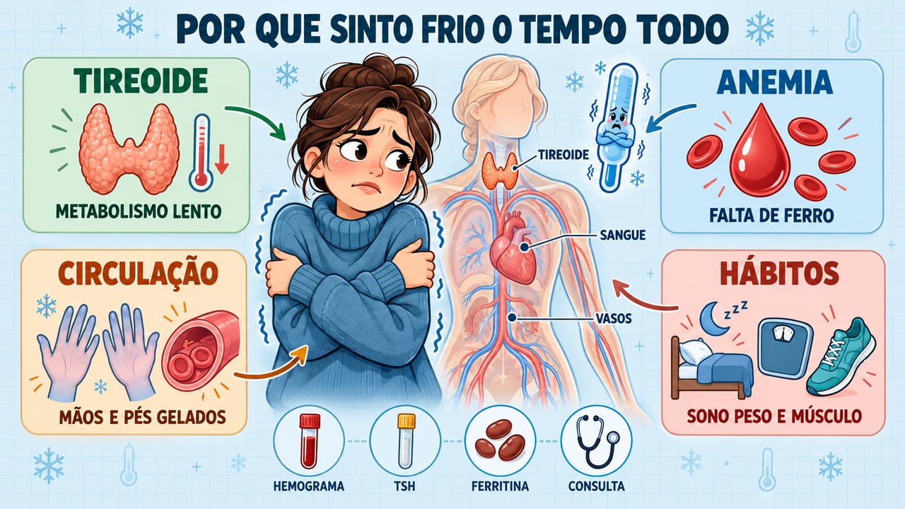 Tireoide, anemia, circulação e hábitos de vida são os quatro pilares por trás do frio constante.