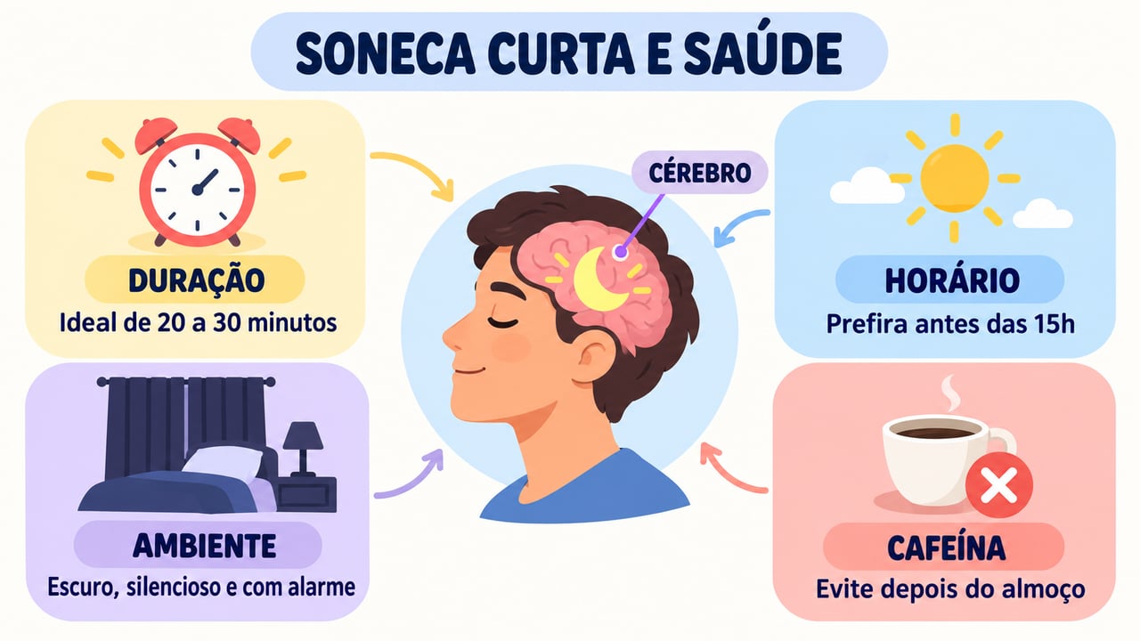 Duração, horário, ambiente e cafeína: quatro cuidados para um cochilo que não atrapalha o sono noturno.