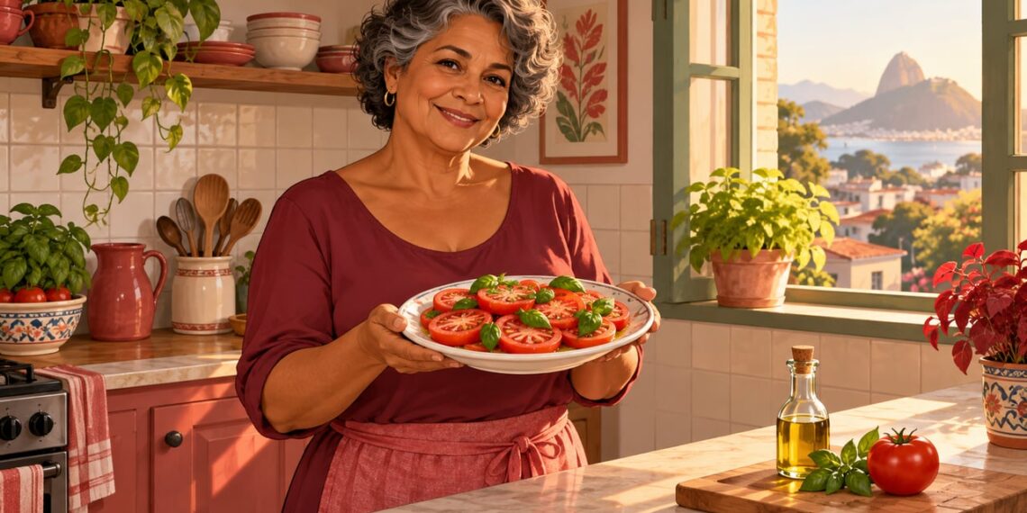 Salada de tomate cru com fio de azeite é uma opção simples para o coração.